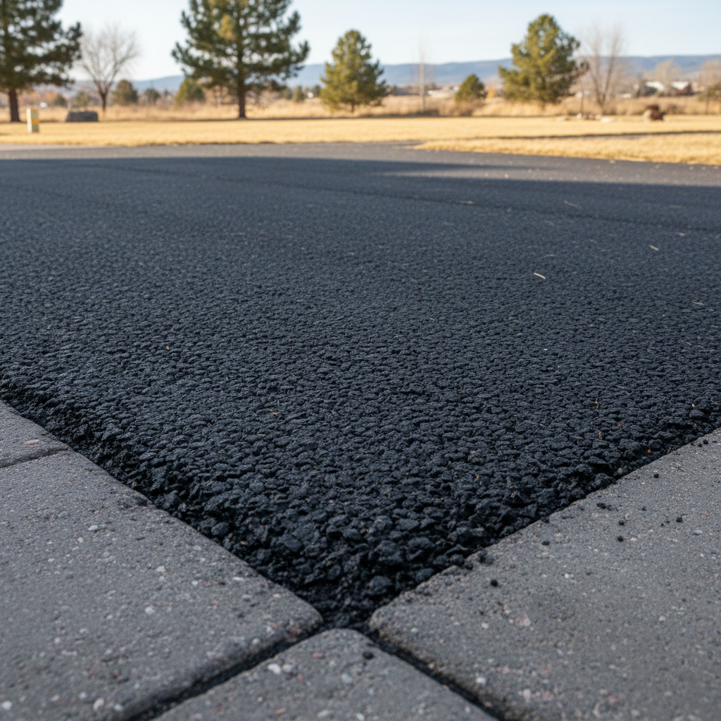 Completed asphalt repair work at a residential property in Lafayette, CO