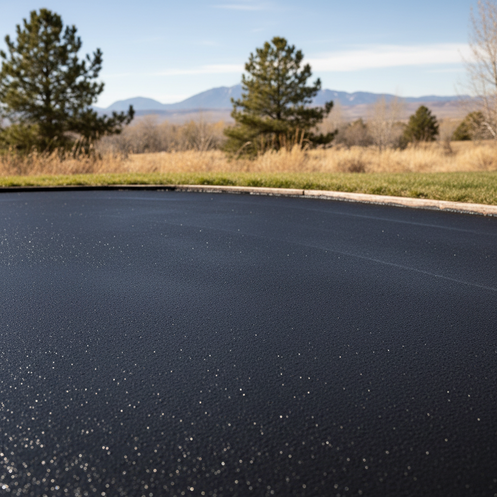 Completed asphalt sealcoating work at a residential property in Lafayette, CO