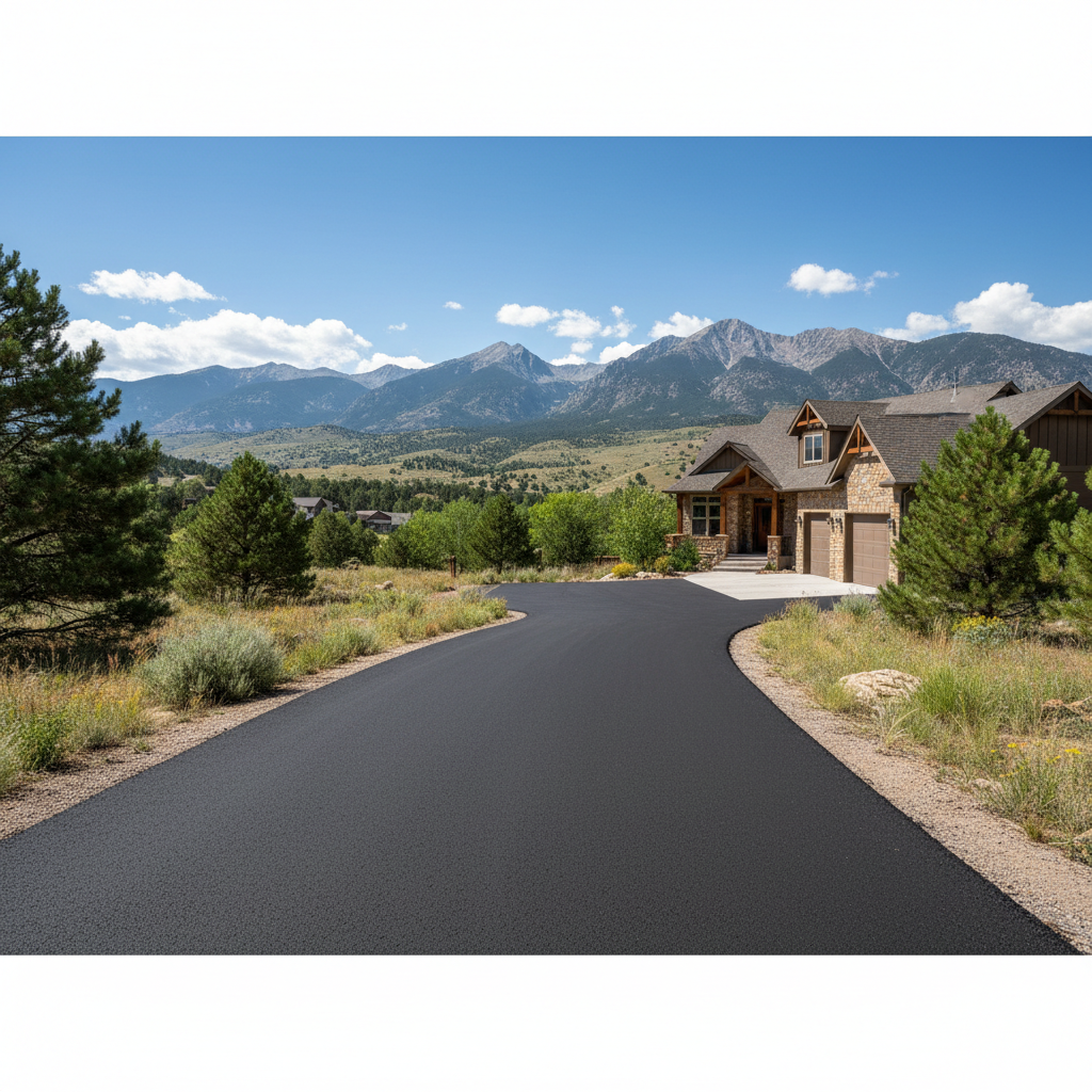 Completed driveway paving work at a residential property in Boulder, CO