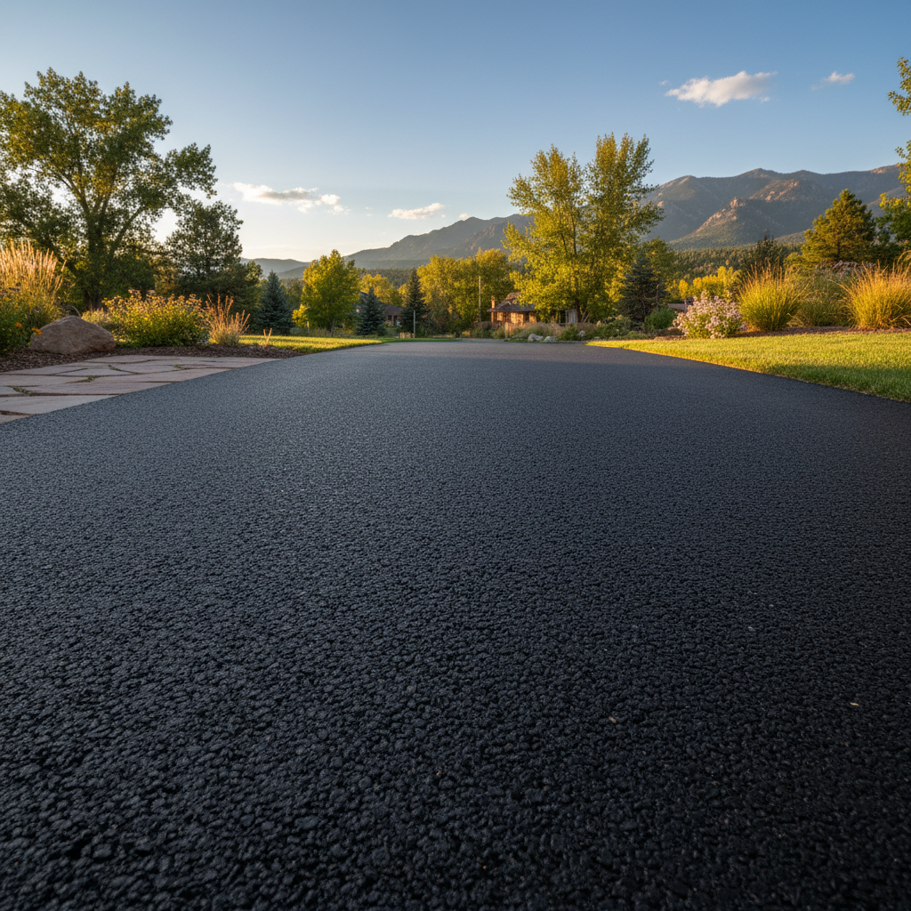 Completed asphalt paving work at a residential property in Boulder, CO