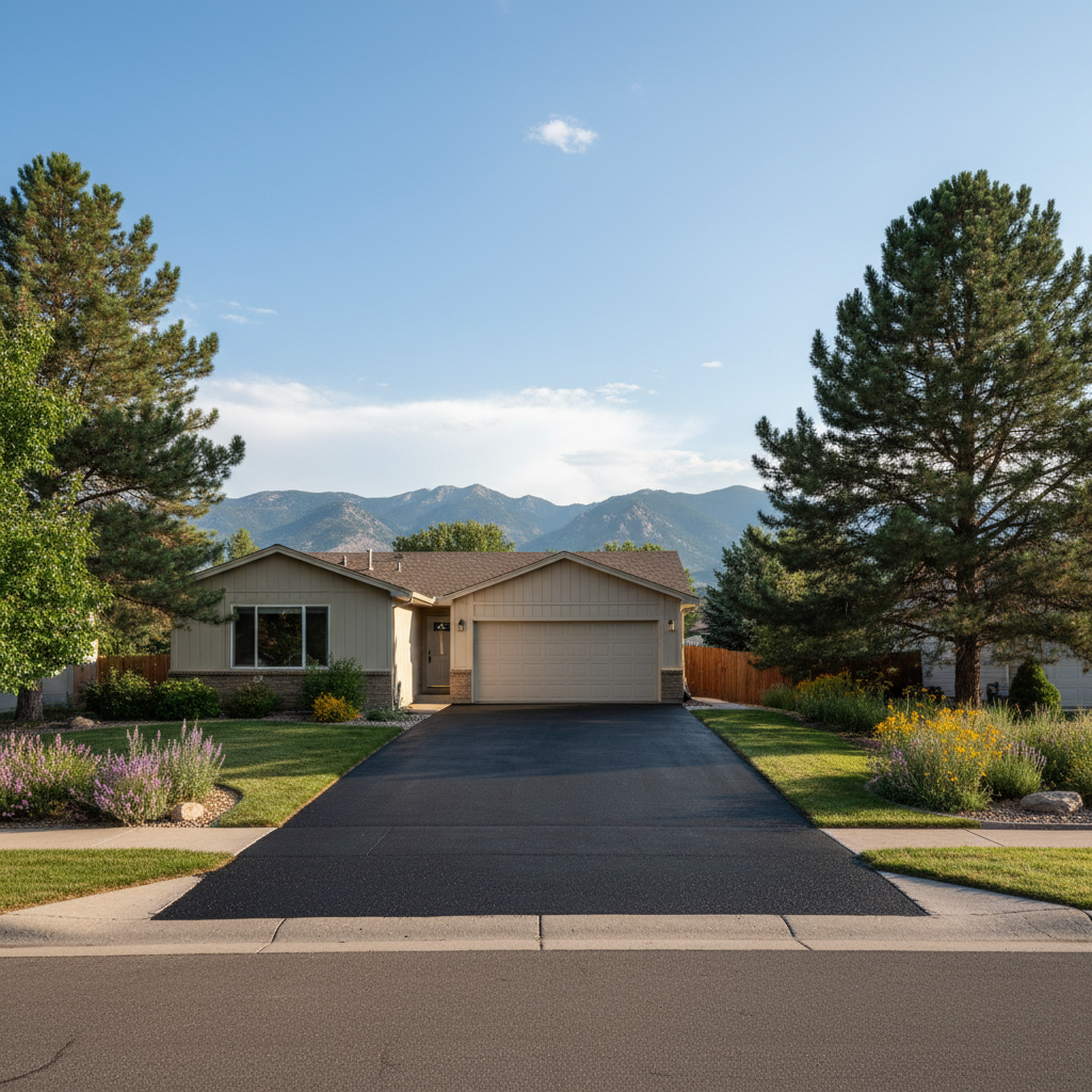 Completed slurry coating work at a residential property in Loveland, CO