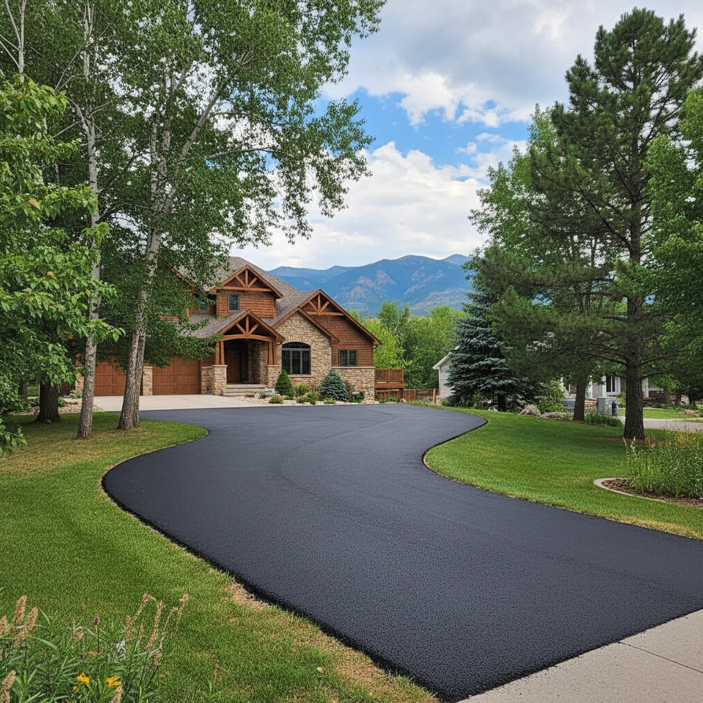 Completed driveway paving work at a residential property in Fort Collins, CO
