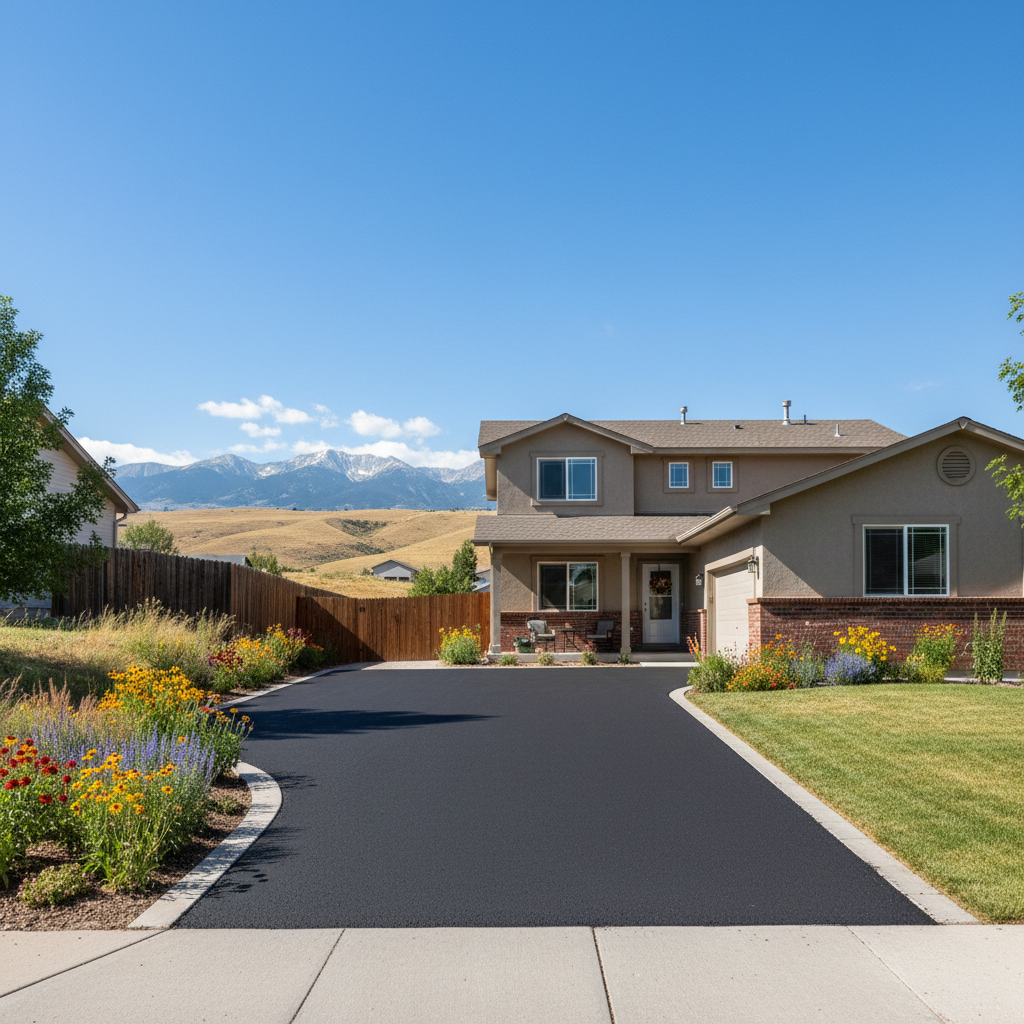 Completed residential asphalt work at a residential property in Fort Collins, CO
