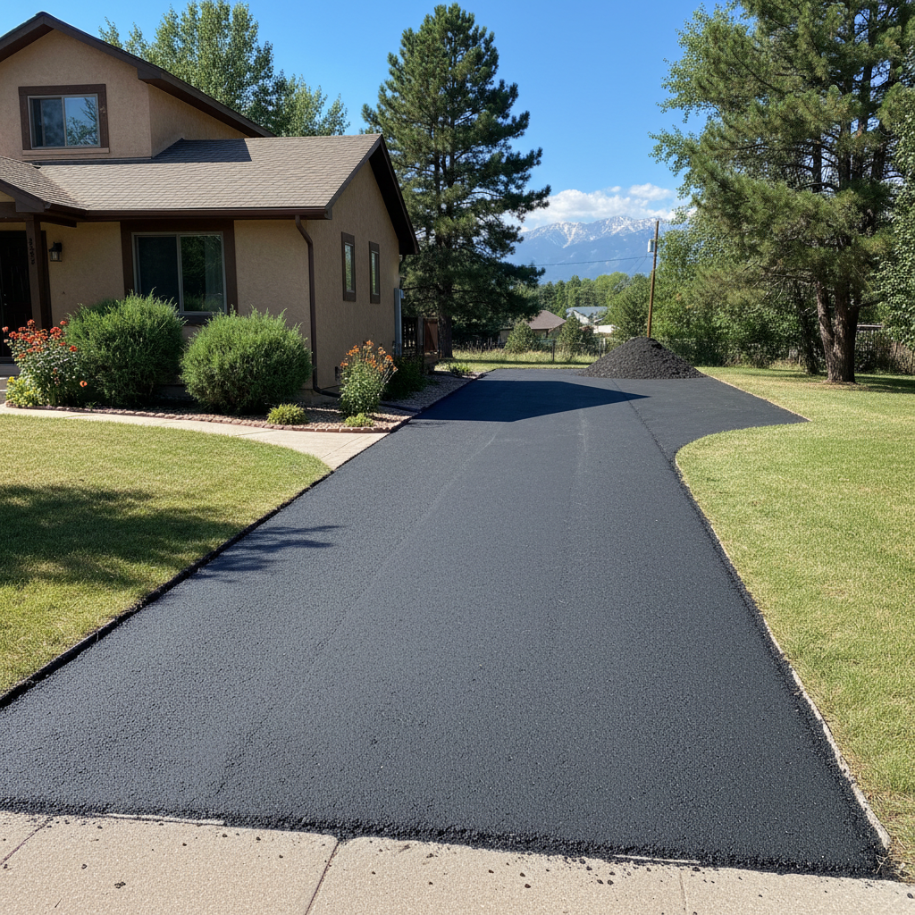 Completed asphalt milling work at a residential property in Fort Collins, CO