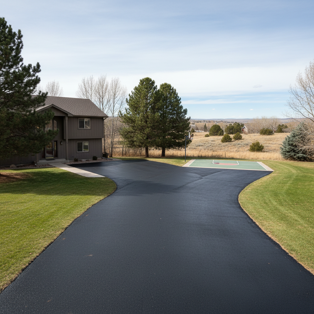 Completed slurry coating work at a residential property in Loveland, CO
