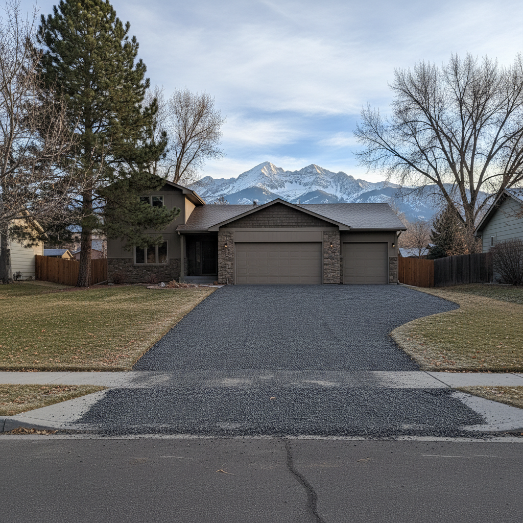 Completed asphalt milling work at a residential property in Lafayette, CO