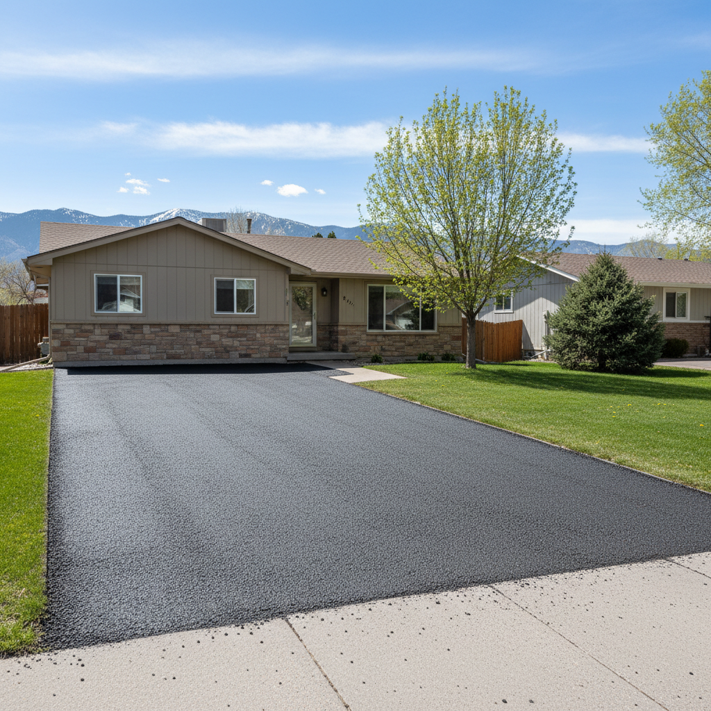 Completed asphalt milling work at a residential property in Fort Collins, CO