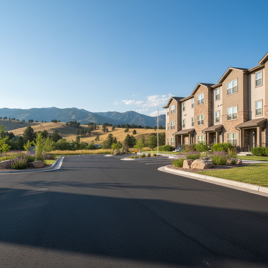 Completed commercial asphalt work at a residential property in Loveland, CO
