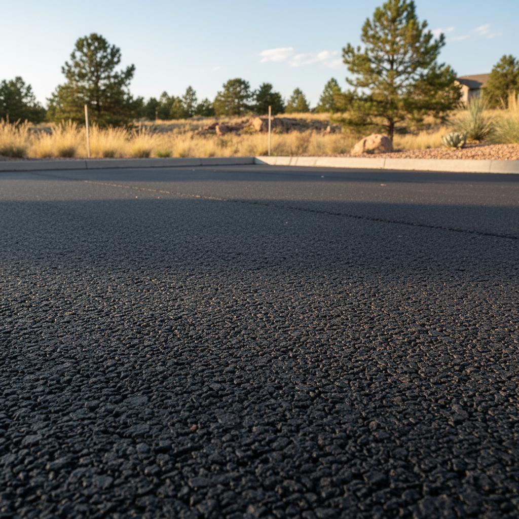 Completed parking lot paving work at a residential property in Fort Collins, CO