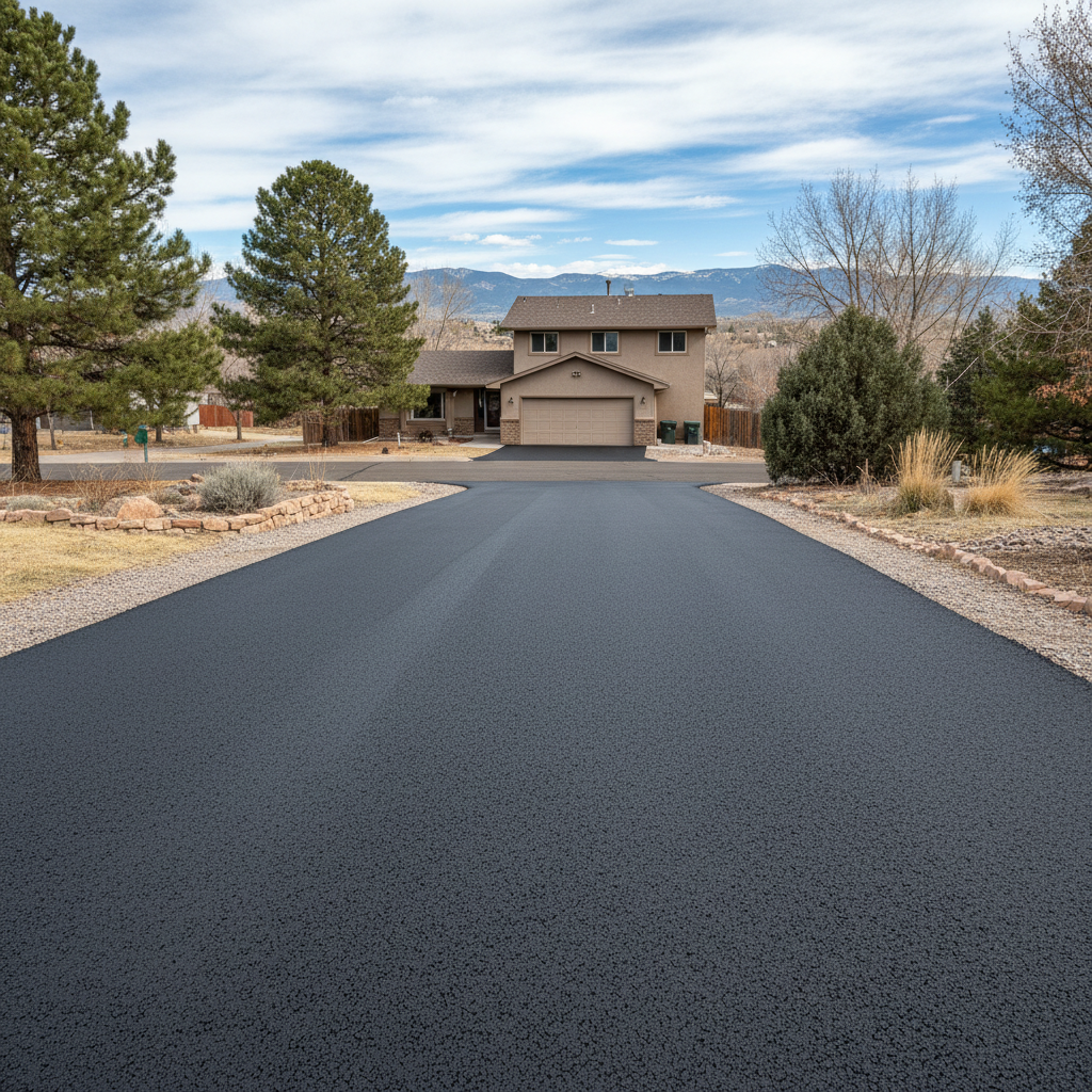 Completed residential asphalt work at a residential property in Westminster, CO
