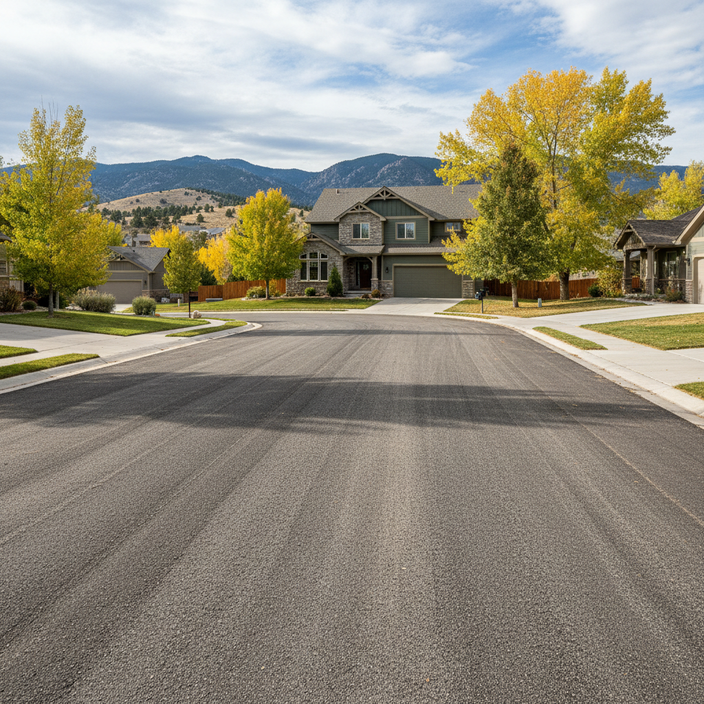 Completed asphalt milling work at a residential property in Loveland, CO