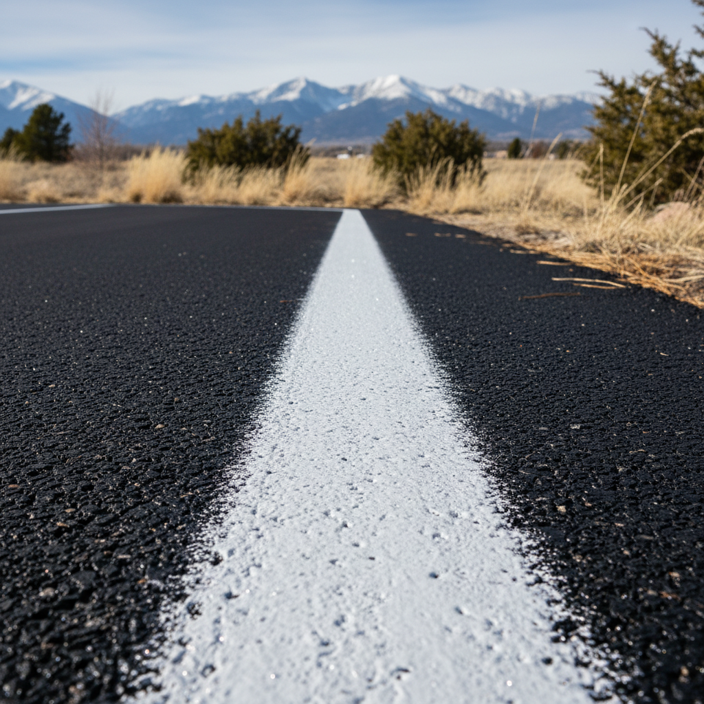 Completed asphalt striping work at a residential property in Westminster, CO