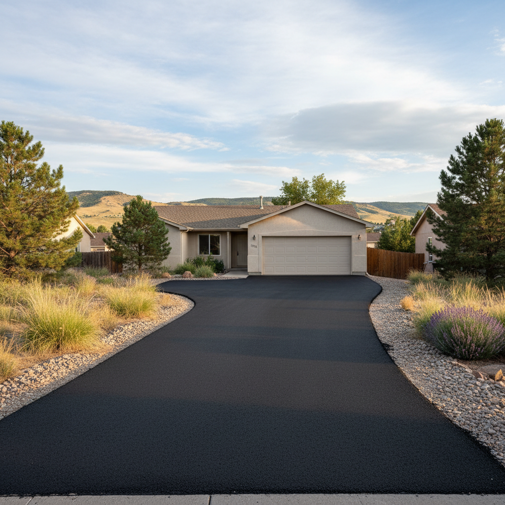 Completed residential asphalt work at a residential property in Westminster, CO