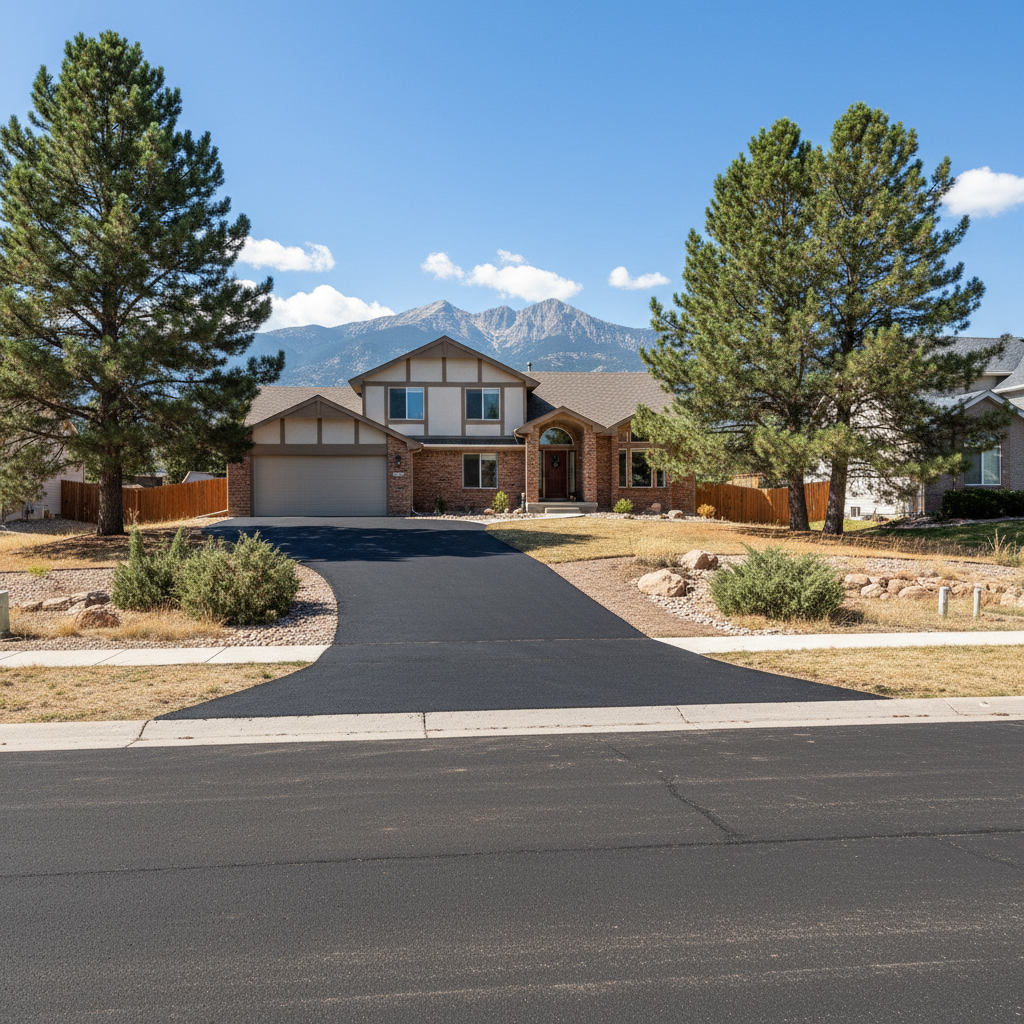 Completed asphalt paving work at a residential property in Westminster, CO