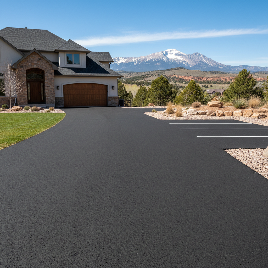 Completed commercial asphalt work at a residential property in Colorado Springs, CO