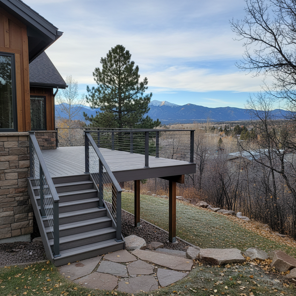 Completed metal decks work at a residential property in Denver, CO