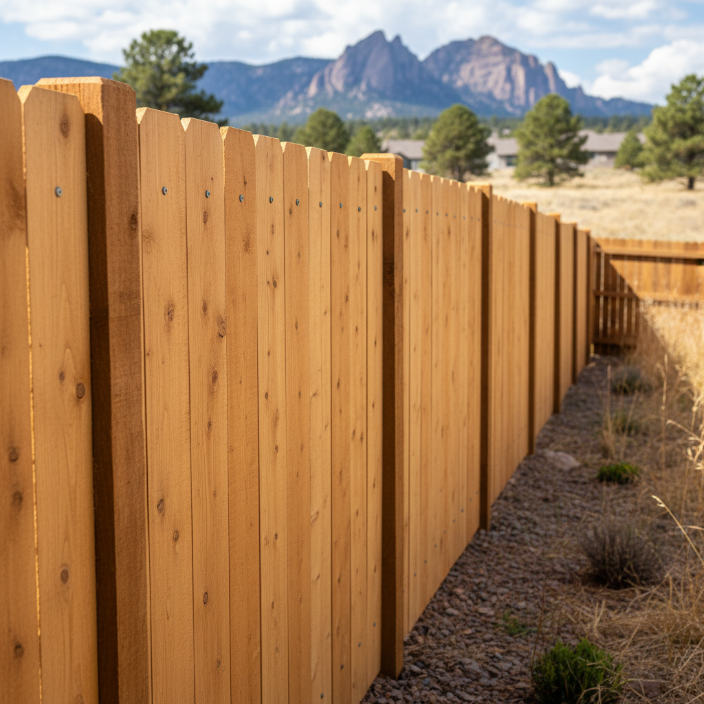Completed fence repair work at a residential property in Boulder, CO