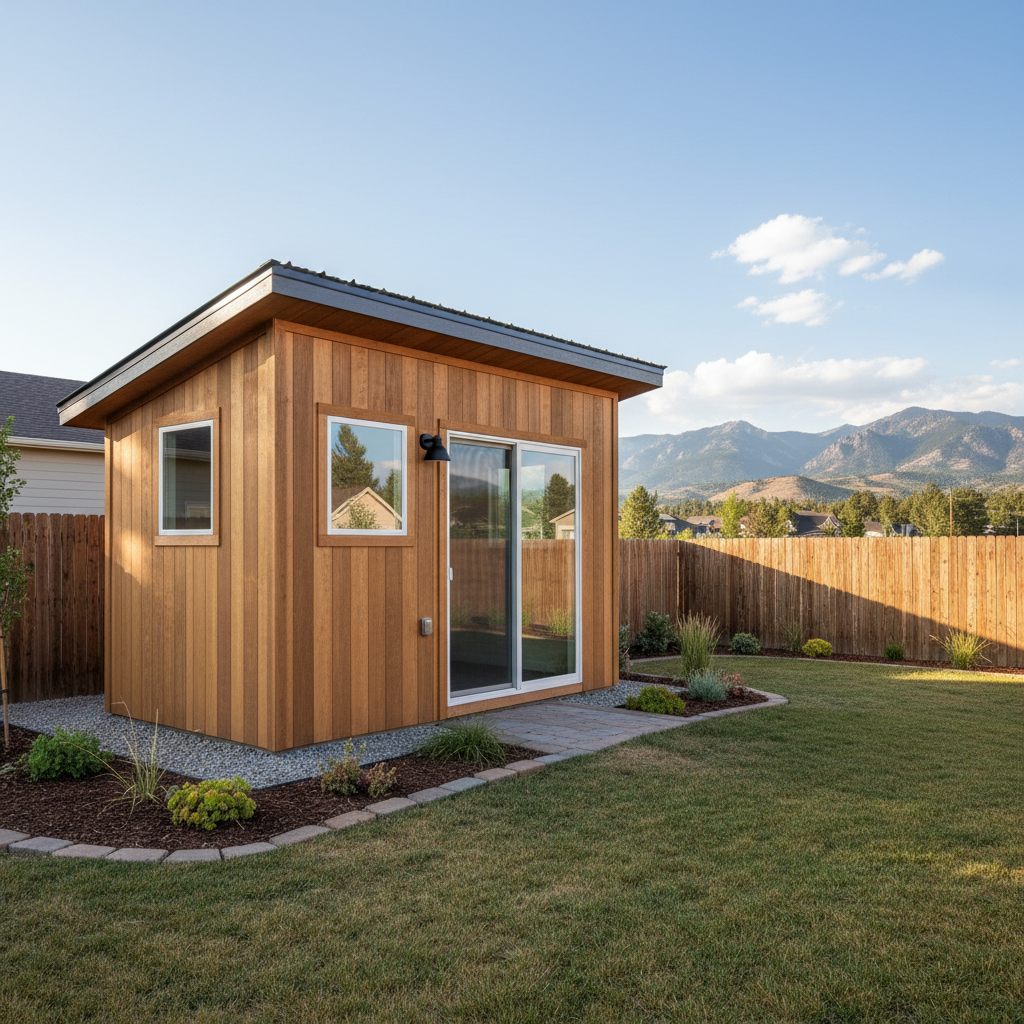 Completed office sheds work at a residential property in Fort Collins, CO