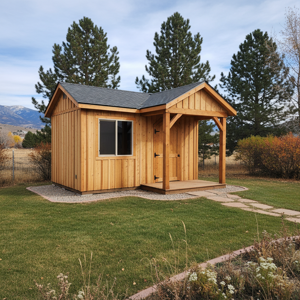 Completed custom shed design work at a residential property in Loveland, CO