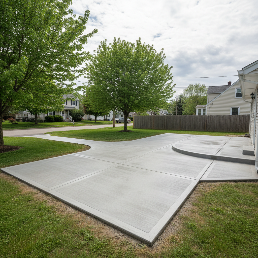Completed concrete installation work at a residential property in East Haven, CT
