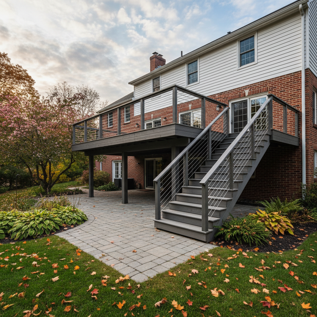 Completed metal decks work at a residential property in New Haven, CT