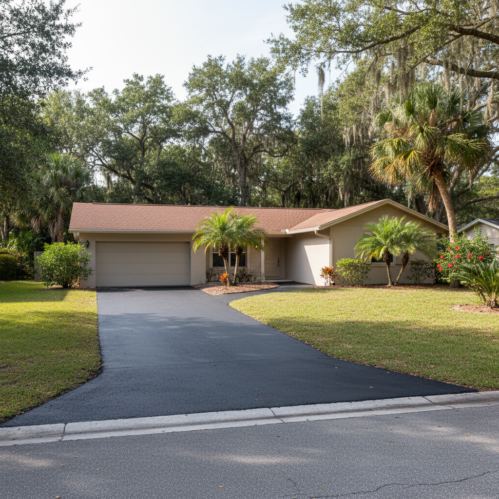Completed residential asphalt work at a residential property in NEW PRT RCHY, FL