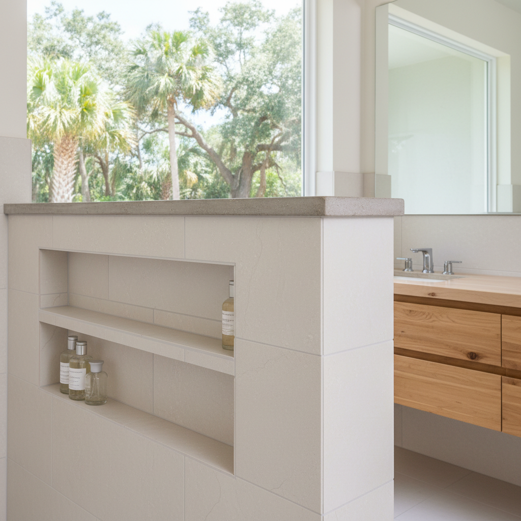 Completed bathroom expansion work at a residential property in Panama City, FL