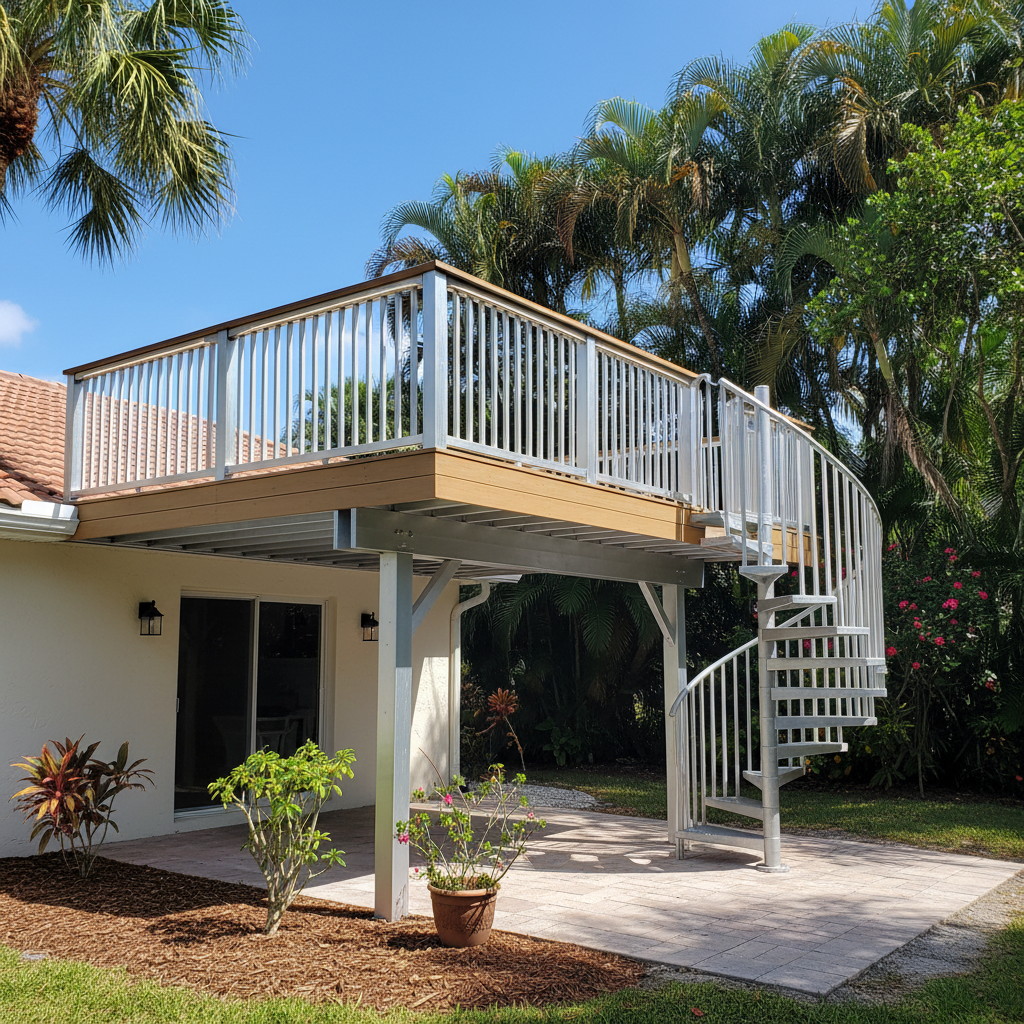 Completed metal decks work at a residential property in West Palm Beach, FL