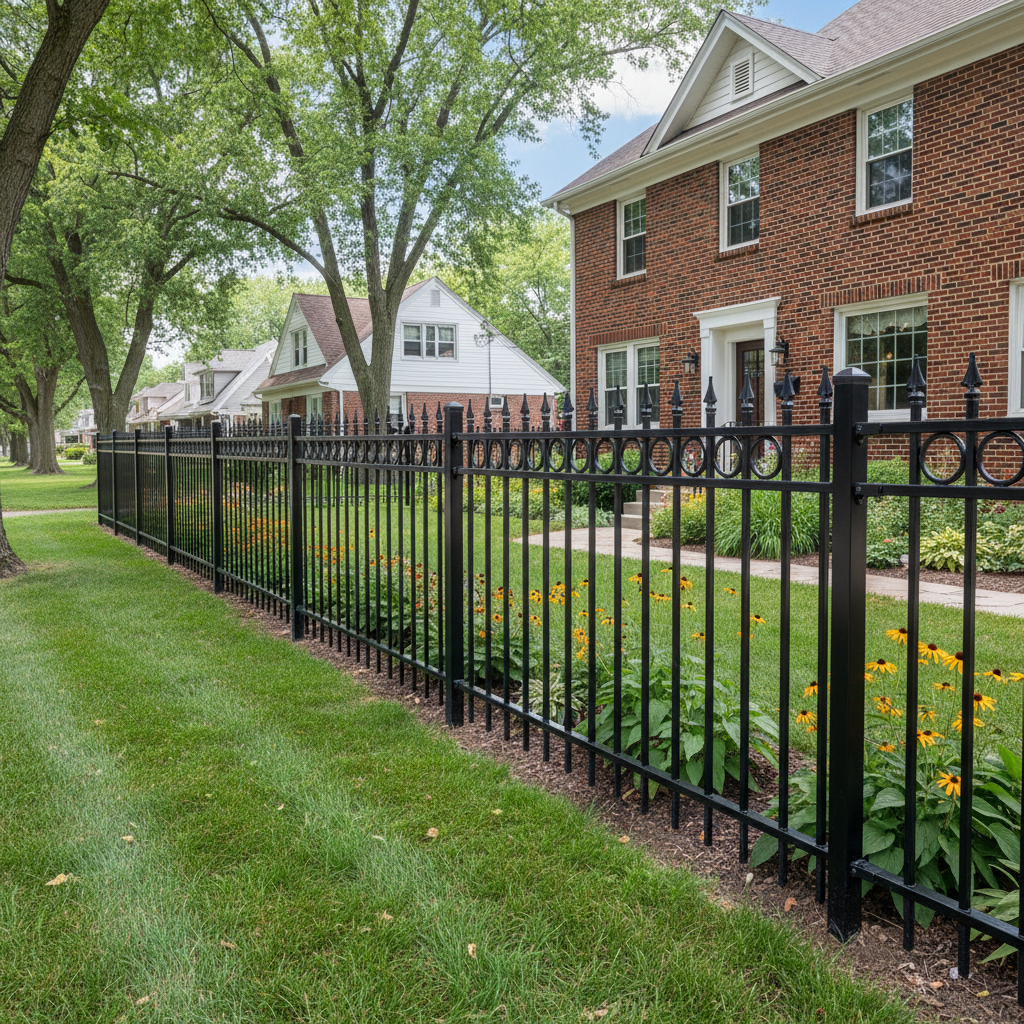 Completed ornamental iron fencing work at a residential property in Lincoln, NE