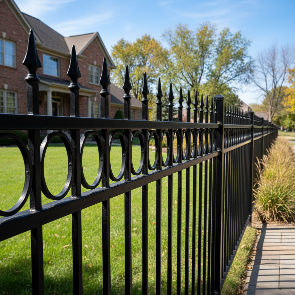 Completed ornamental iron fencing work at a residential property in Lincoln, NE