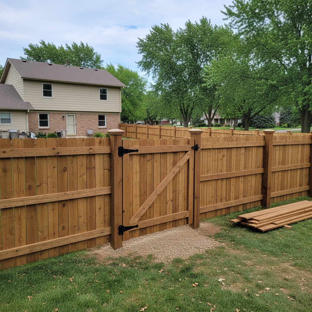 Completed gate installation work at a residential property in Lincoln, NE