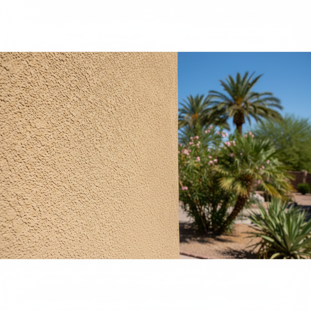 Completed stucco painting work at a residential property in Las Vegas, NV