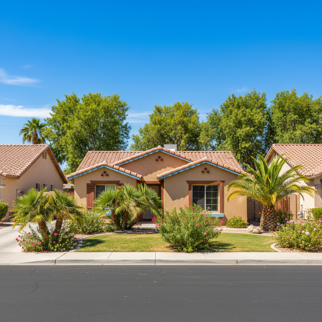 Completed stucco removal work at a residential property in Las Vegas, NV