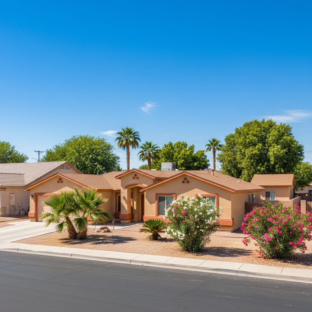 Completed stucco removal work at a residential property in Las Vegas, NV