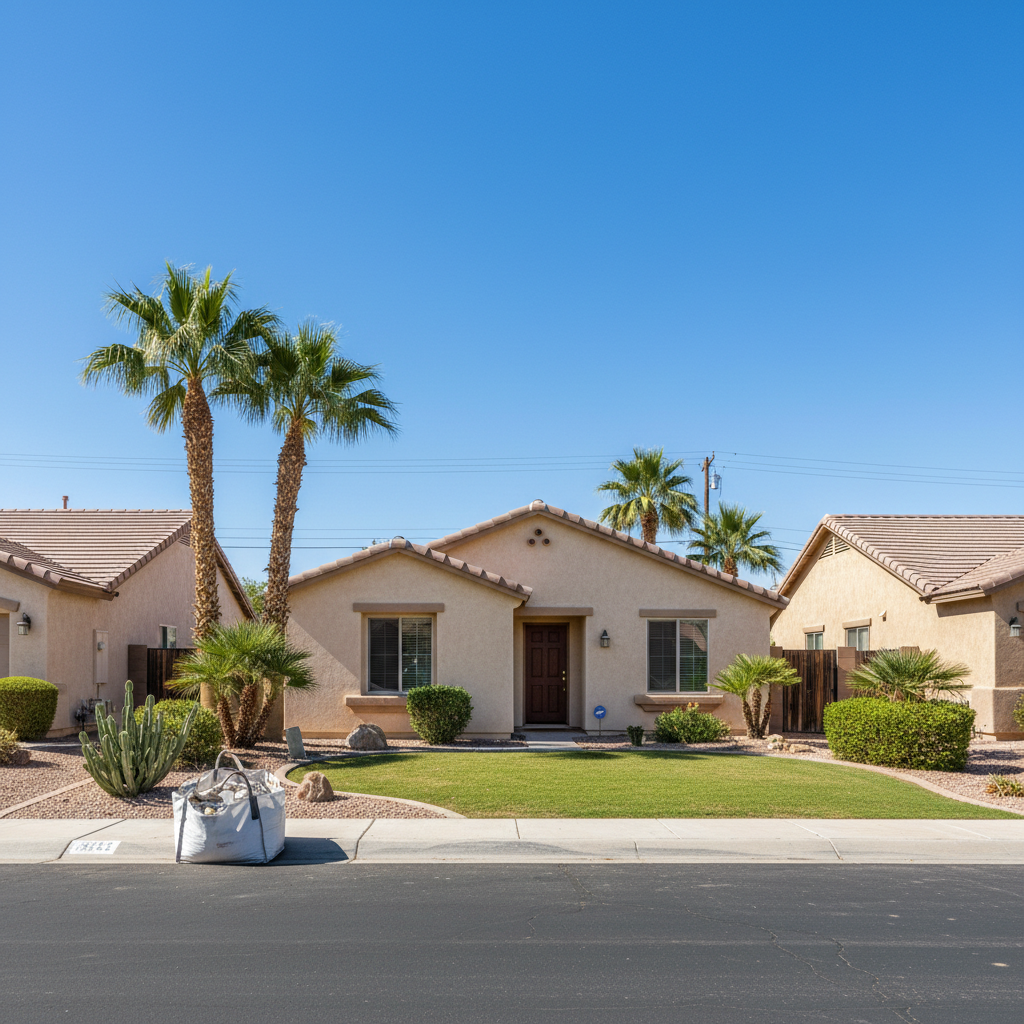 Completed stucco removal work at a residential property in Las Vegas, NV