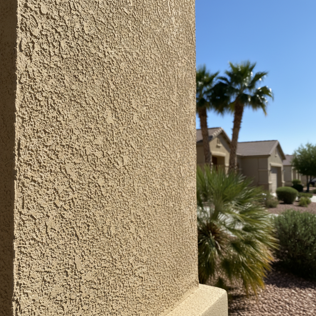 Completed stucco painting work at a residential property in Las Vegas, NV
