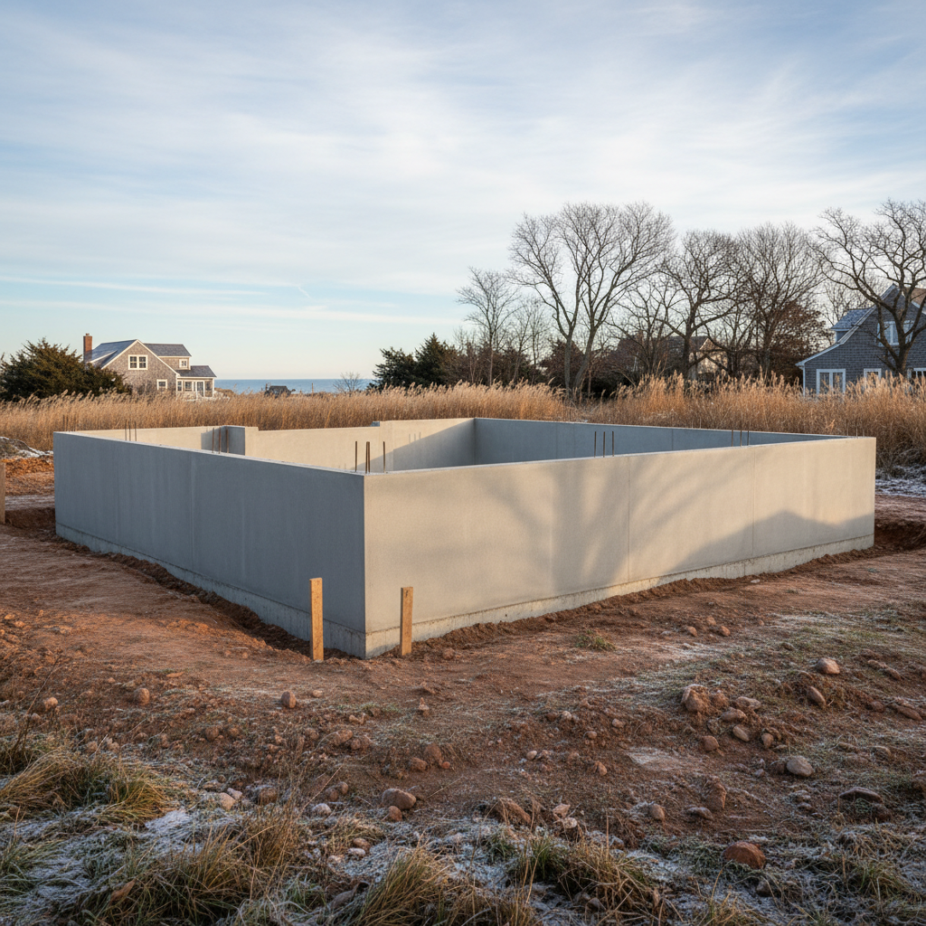 Completed concrete foundations work at a residential property in Oceanport, NJ