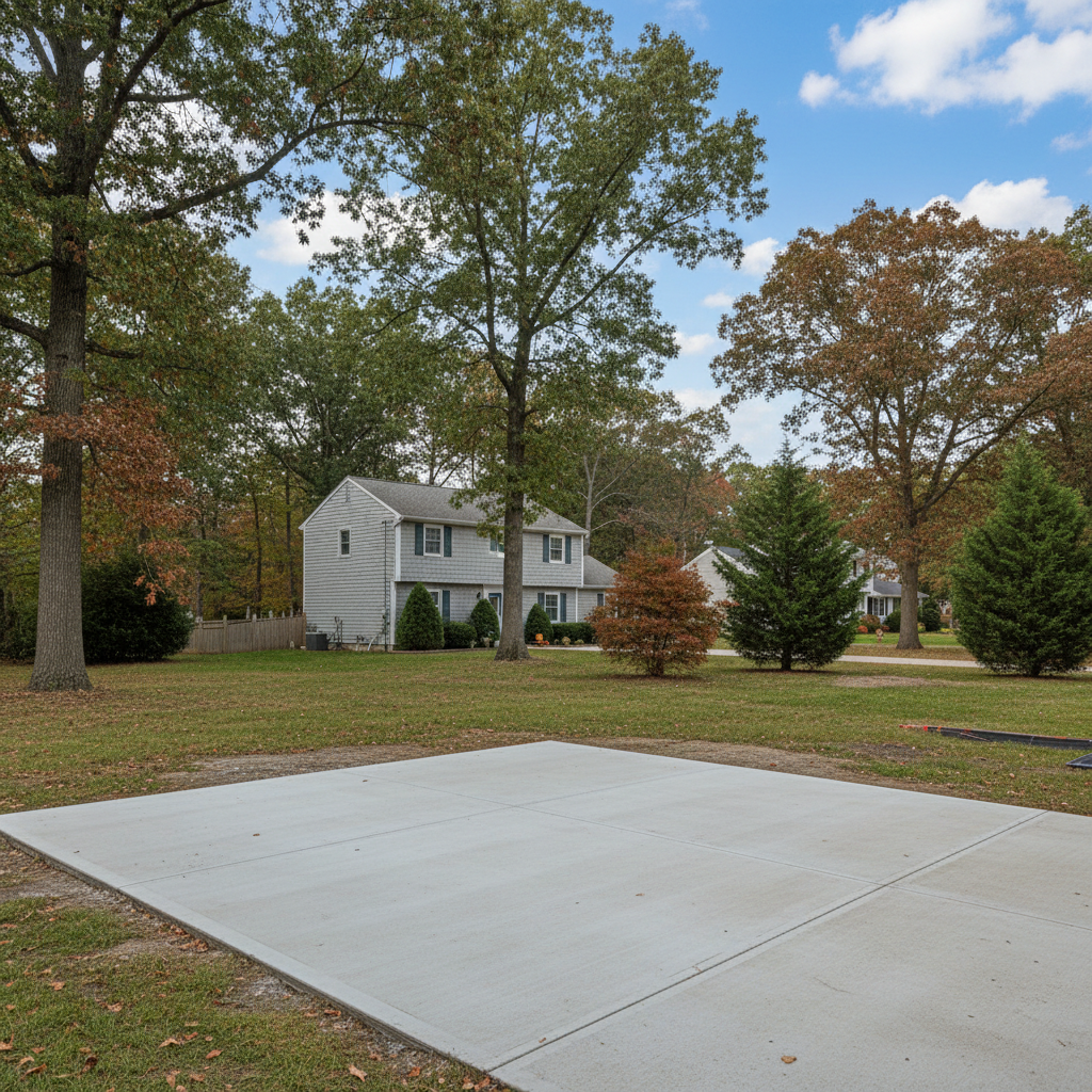 Completed concrete repair work at a residential property in Oceanport, NJ