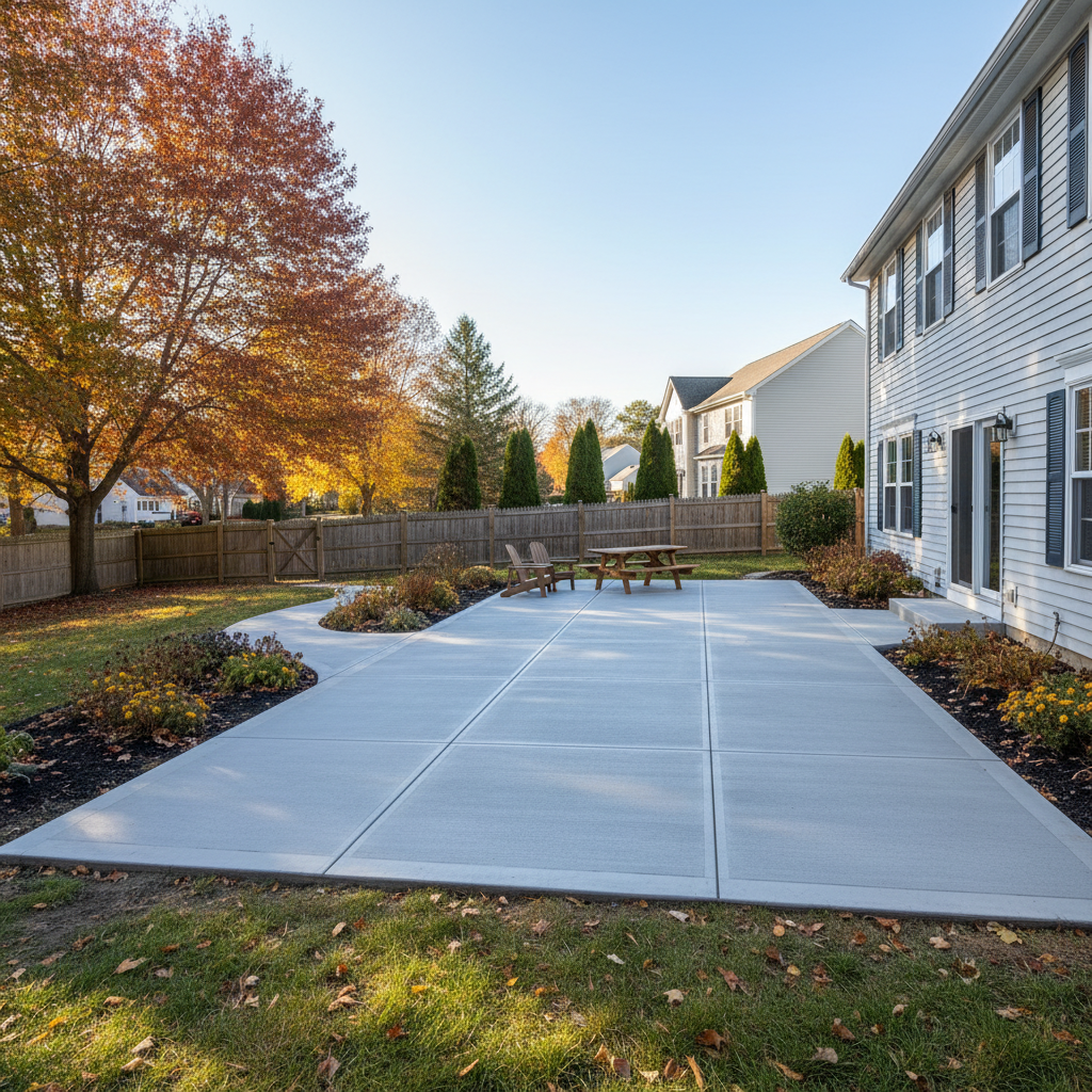 Completed concrete flatwork work at a residential property in Toms River, NJ