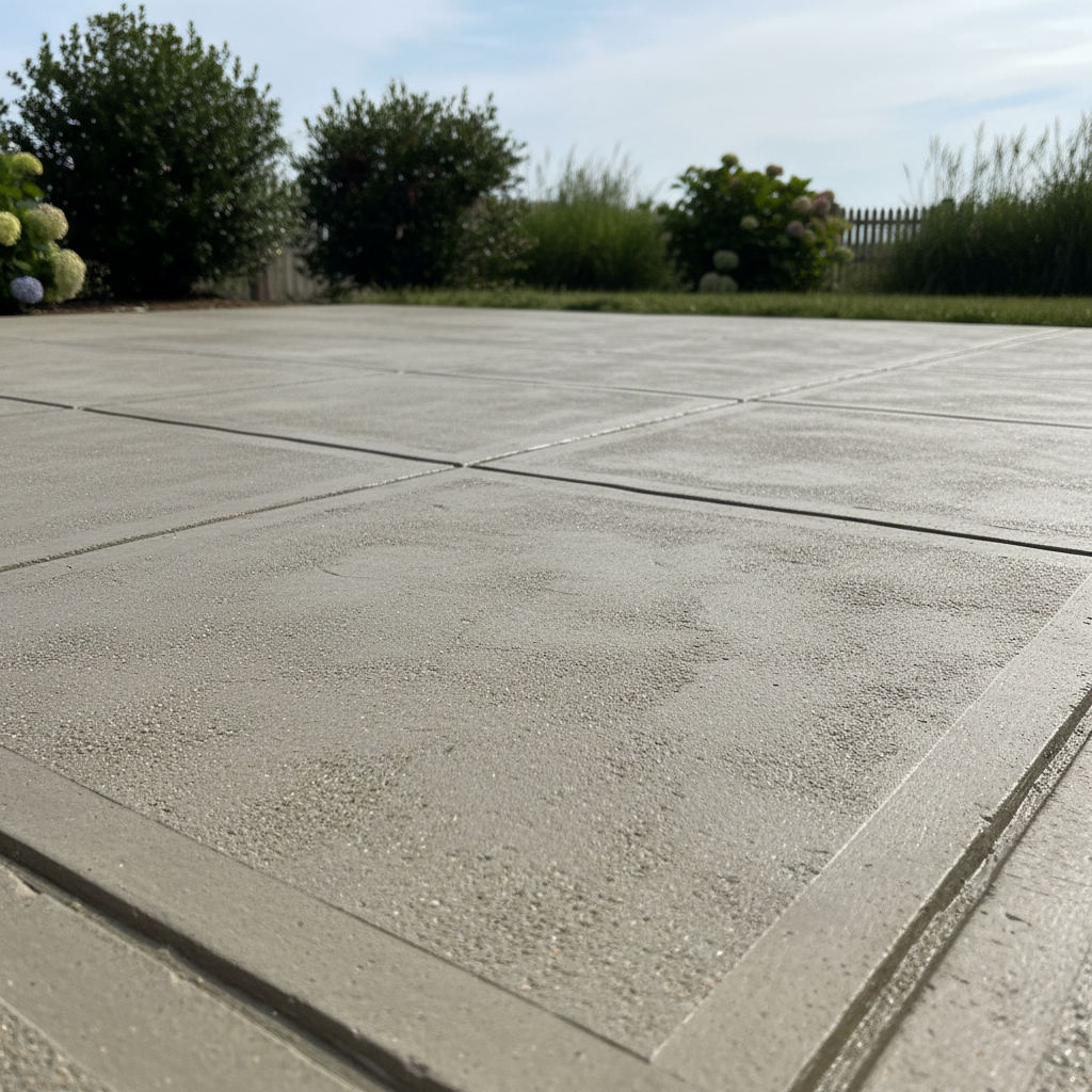 Completed concrete patios work at a residential property in Oceanport, NJ