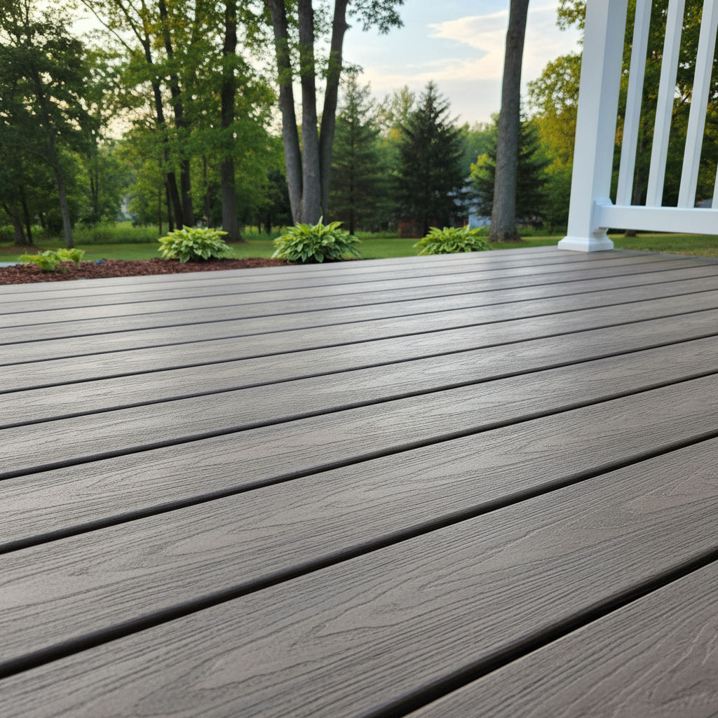 Completed trex decks work at a residential property in Pleasant Valley, NY