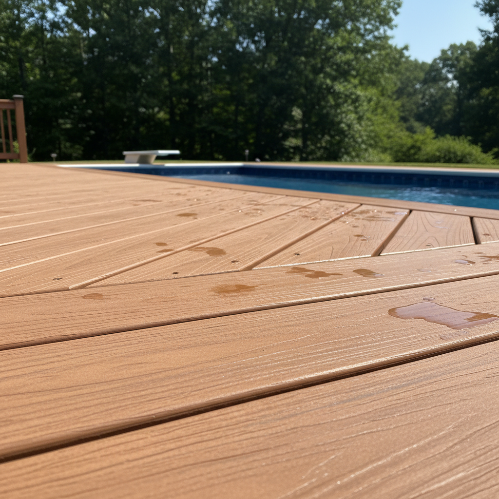 Completed pool decks work at a residential property in Morganton, NC