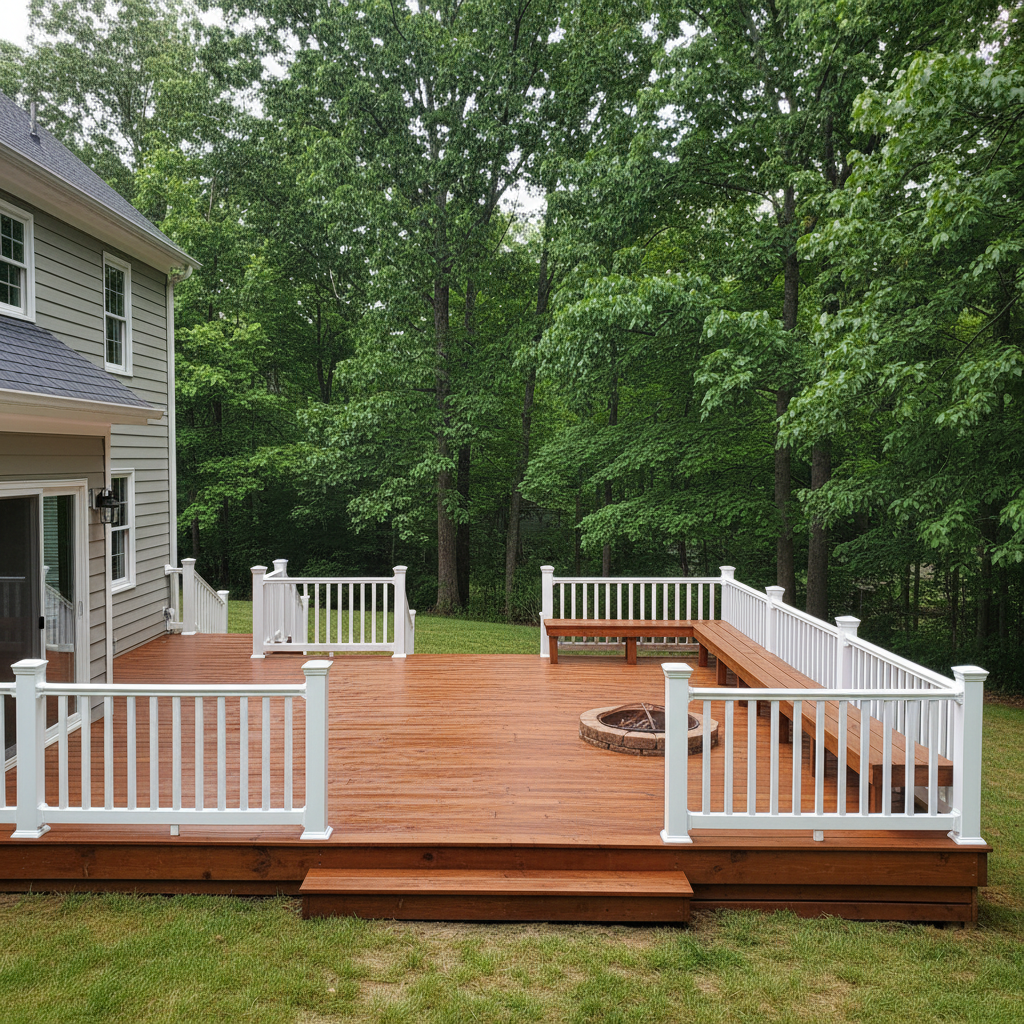 Completed deck painting & staining work at a residential property in Morganton, NC