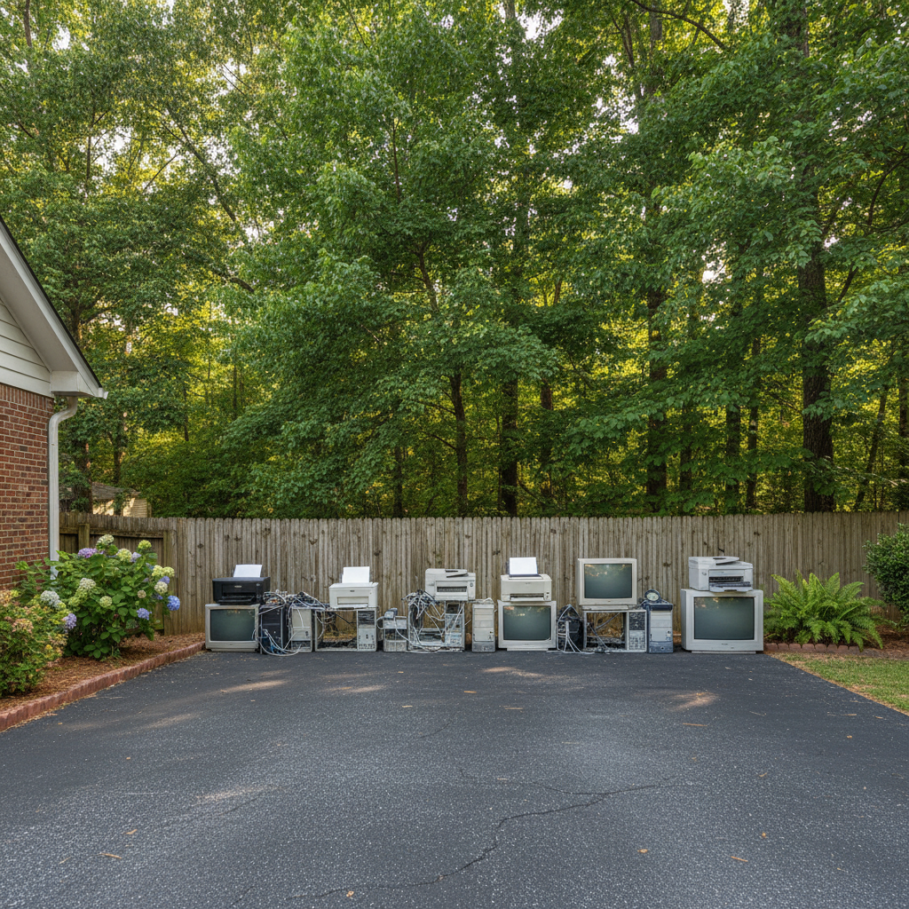 Completed electronics recycling work at a residential property in Fayetteville, NC