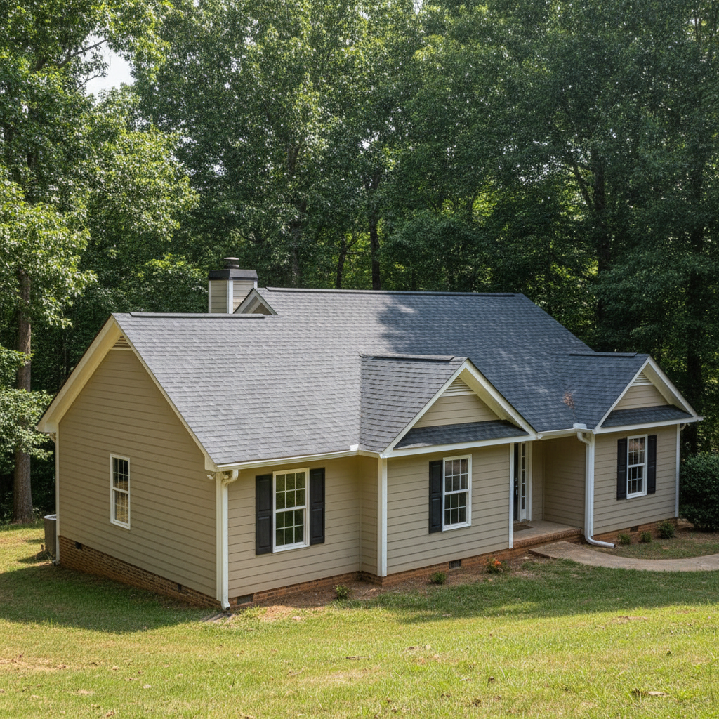 Completed roof installation work at a residential property in Chapel Hill, NC