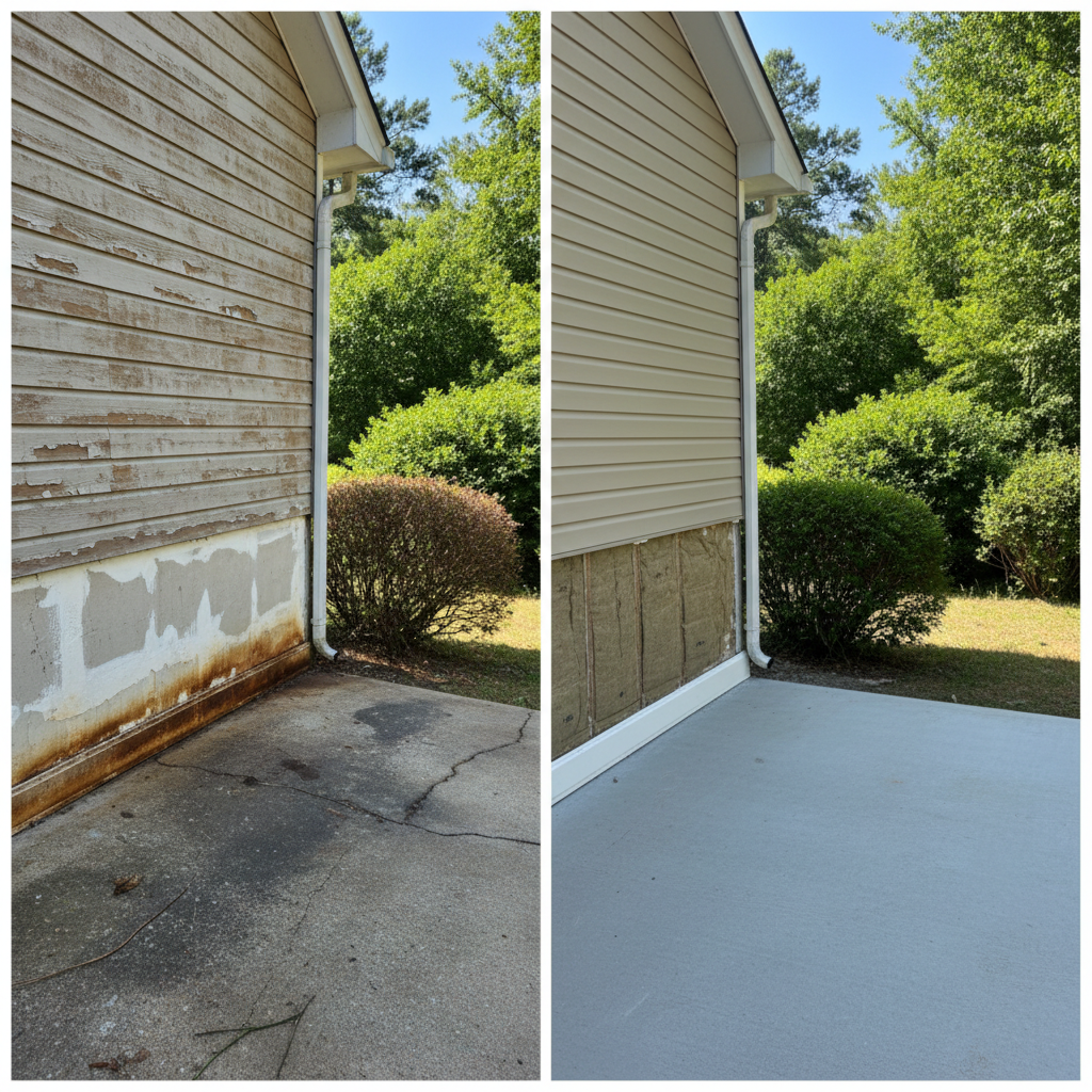 Completed flood damage restoration work at a residential property in Lexington, NC