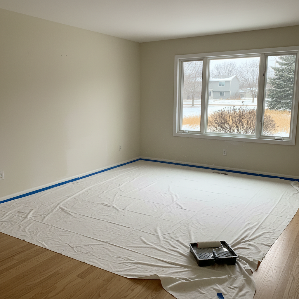 Completed wallpaper removal work at a residential property in Fargo, ND