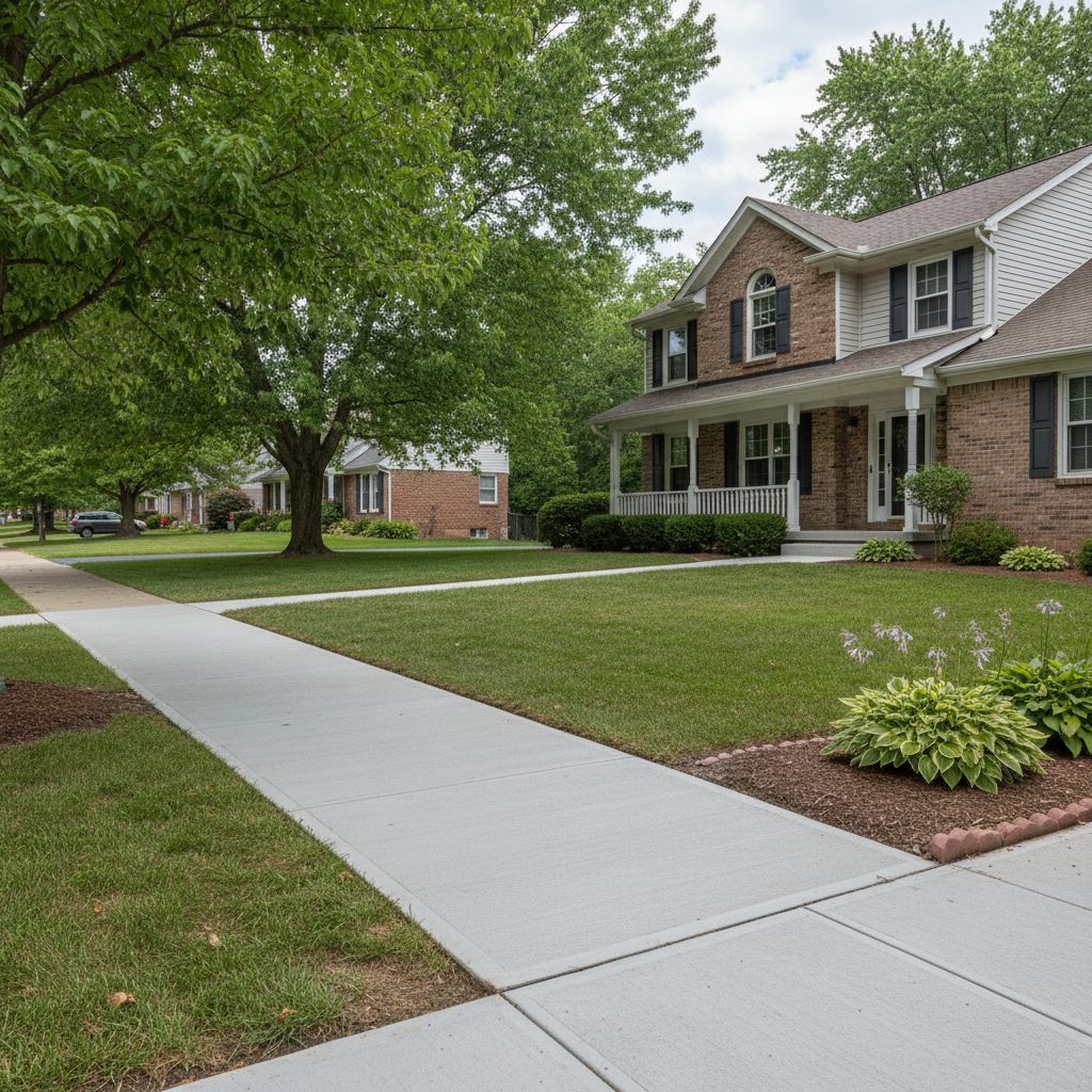 Completed concrete repair work at a residential property in Akron, OH