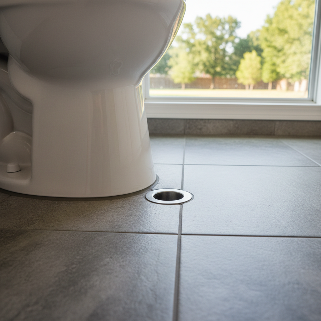Completed toilet installation work at a residential property in Owasso, OK