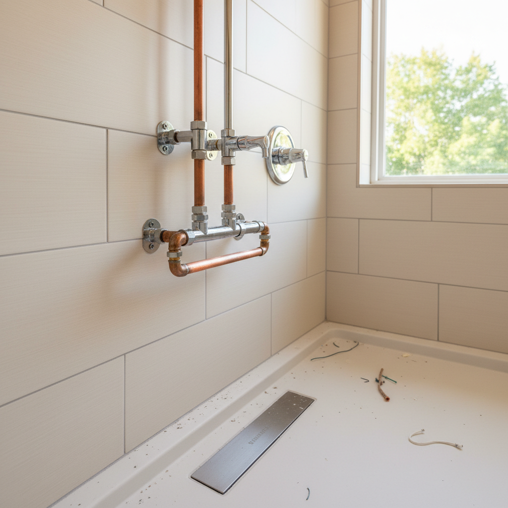 Completed plumbing work work at a residential property in Claremore, OK